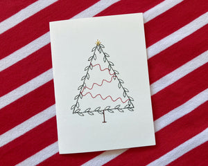 Embroidered Christmas Tree Greeting Card